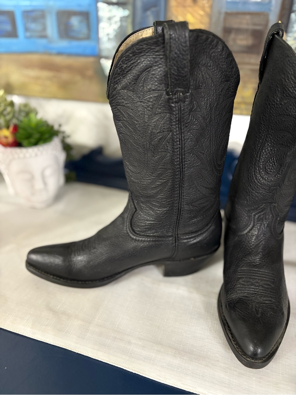 Durango RD4100 Black Leather Western Cowboy Boots Women’s Size 8.5 | EUC
